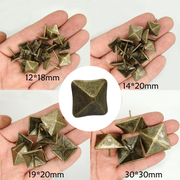 10x clavos para tapicería, tachuelas, pasadores para muebles con cabezal de clavo cuadrado