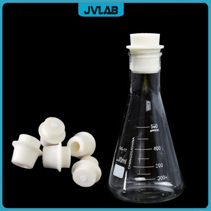 Conical Flask Silicone Stopper 30-34mm Erlenmeyer Flask Plug With Sand Core for 250ml Triangle Bottle Silicone Foam Lid 10/PK