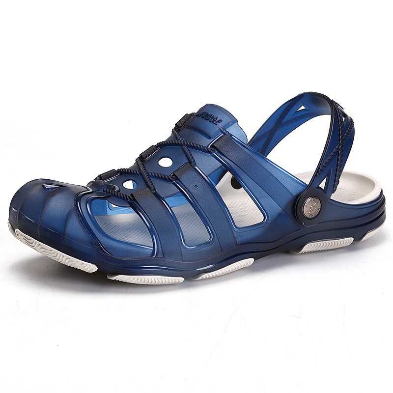 Crocse Comfortabele Mannen Zwembad Sandalen Zomer Outdoor Strand Schoenen mannen Slip Op Tuin Klompen Casual Water Douche Slippers Indoor: blue / 43
