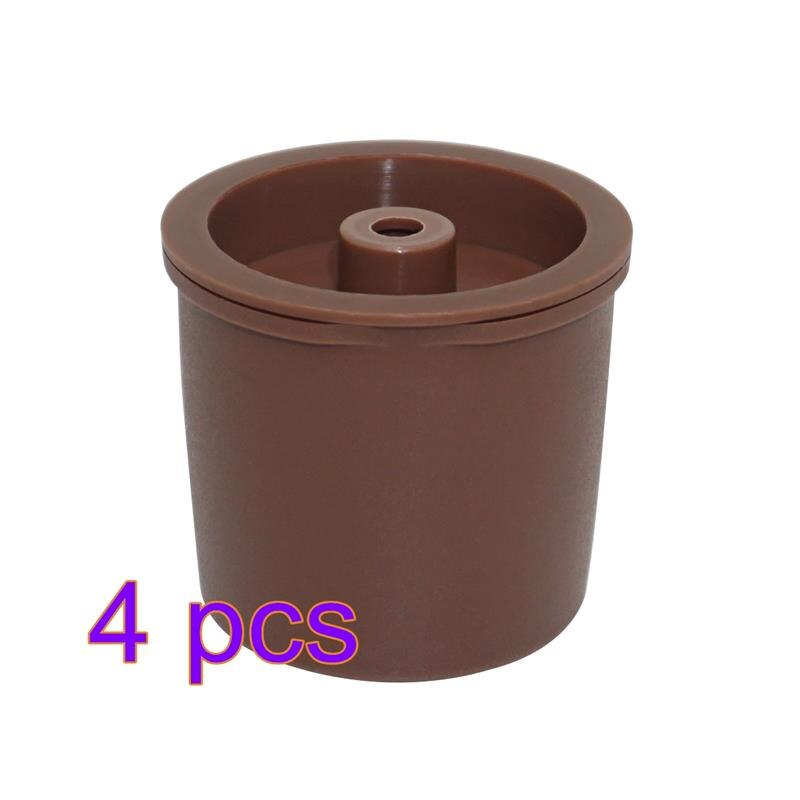 Genanvendeligt kaffefilter plastikkapsler til illy kaffemaskine cafe 1pc kompatible espressomaskine kapsler kaffe køkkenudstyr: 4 stk. brun