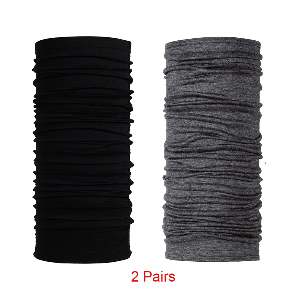 Adult 100% Merino Wool Neck Gaiter - Ski Face Mask Neck Warmer Ring Wrap for Men Lightweight 1 Layer Warm Cover &amp; Scarf 2-Pack: Pack D (2 Pairs)