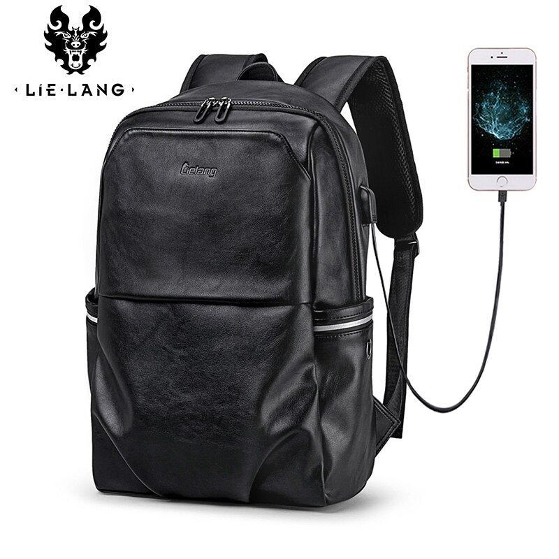 Lielang skole rygsæk vandtæt 15.6 tommer læder rygsæk til laptop mænd rejser teenage rygsæk taske mandlig taske mochila