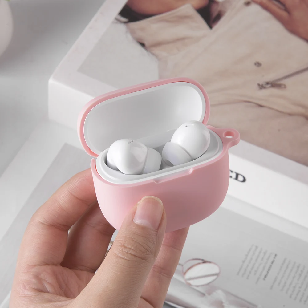 Bezprzewodowe etui na słuchawki Redmi pąki 6 Lite z haczykiem Silikonowe etui w miękkim kolorze dla Xiaomi Redmi pąki 6lite muszla