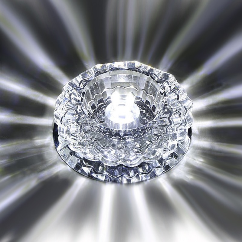 Downlight smd 3w 5w led downlights krystal lampe loft spot lys med led driver  ac110v 220v indendørs dekoration