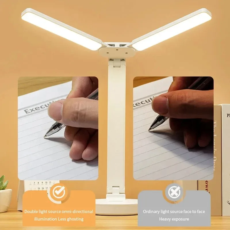 Lâmpada de mesa led usb recarregável toque luz da noite 3 níveis regulável proteção para os olhos dobrável lâmpada mesa para o quarto cabeceira readin