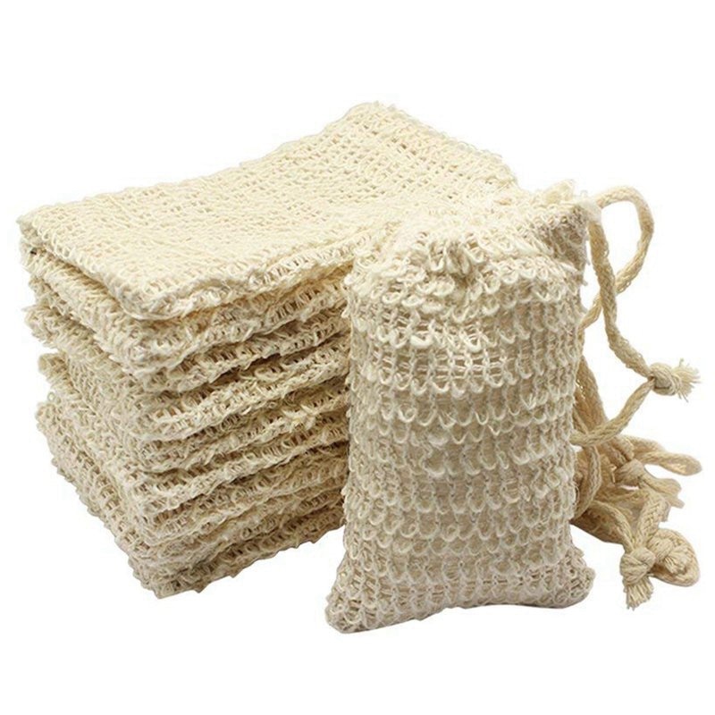 Dusjbad sisal såpepose naturlig sisal såpepose eksfolierende såpespareposeholder 50 stk