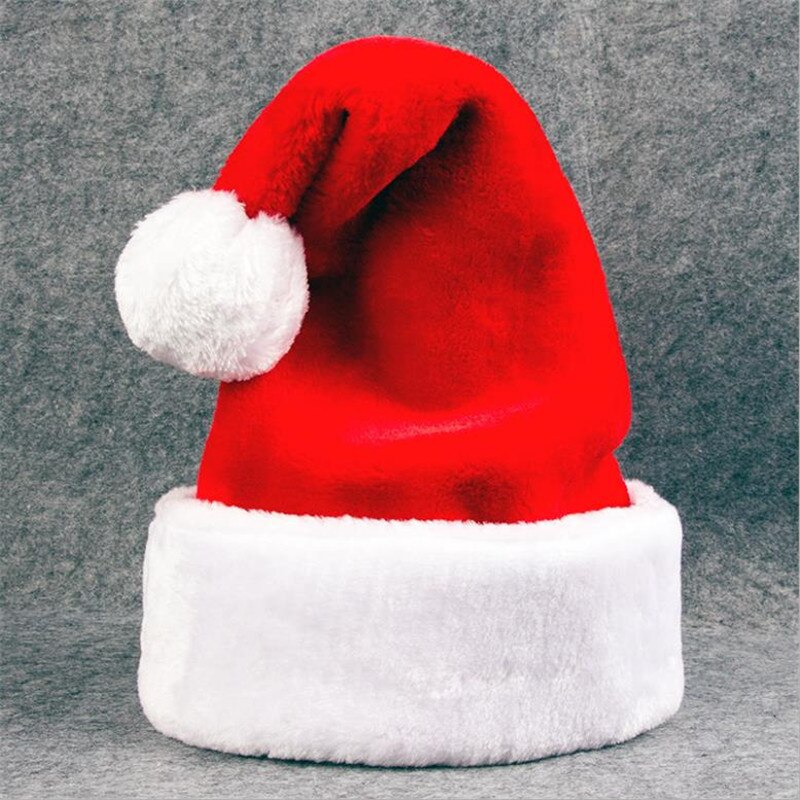Lyxiga plysch julhattar tjocka varma vuxen stort hår boll tomte hattar juldekoration barn julfest