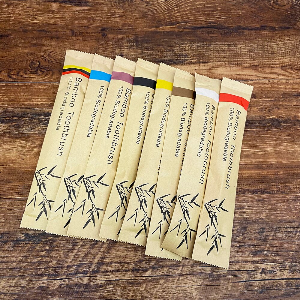 1 stk bambus tandbørster bærbare miljøvenlige trætandbørste til voksne tandbørster blød tandpleje