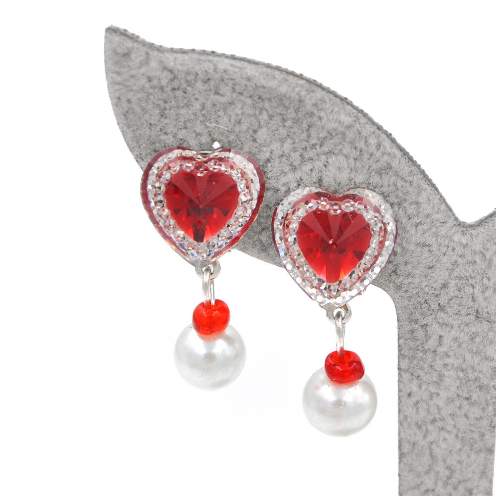 1Pair Ear Clip Style Earring Soft Cushion Invisible Ear Hanging Ear Clip No Piercing Earring For Children Kids: Red