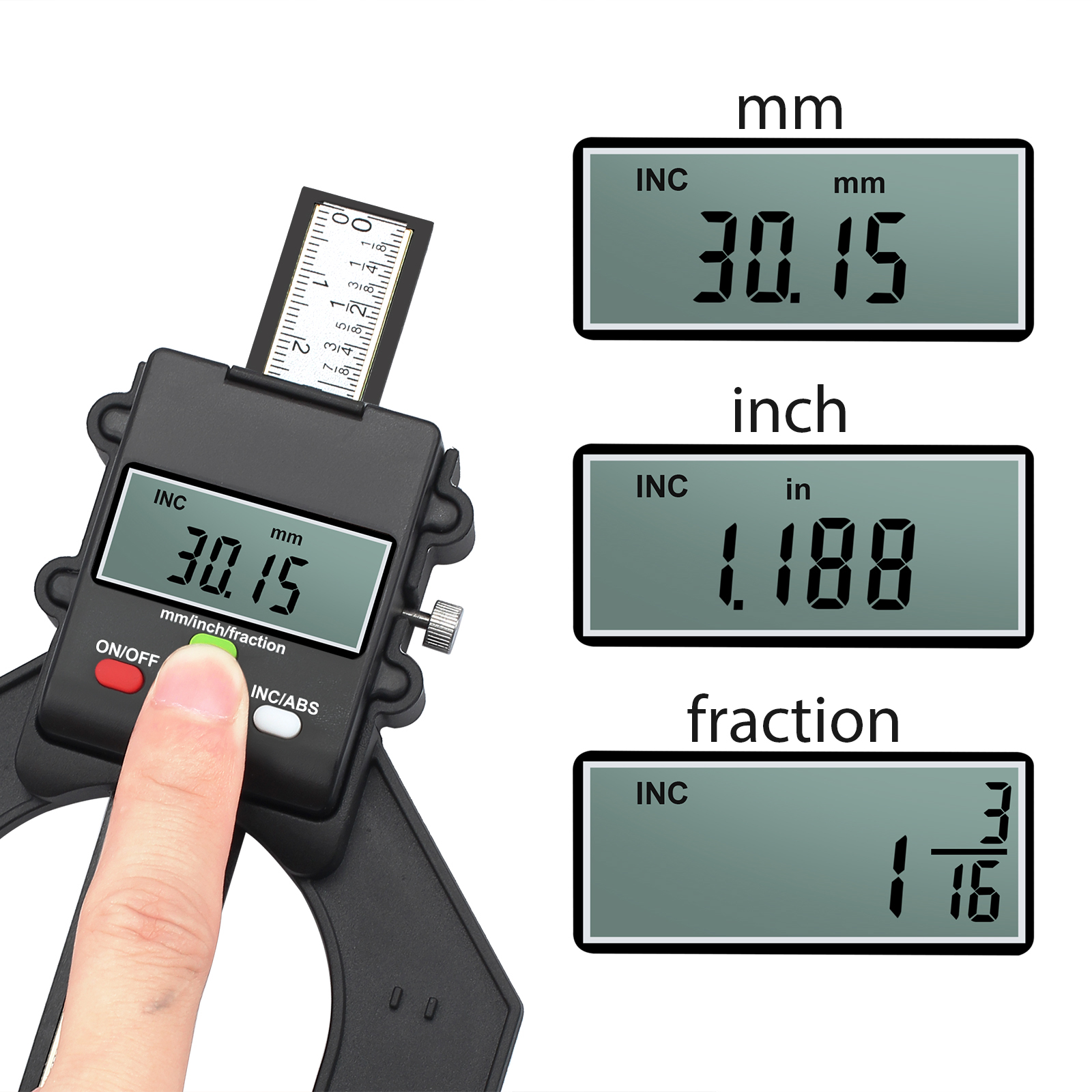 Digital Tread Depth Gauge Magnetic Self Standing Aperture 80mm Hand Routers Mini Digital Guage Height Gauge for Router Table
