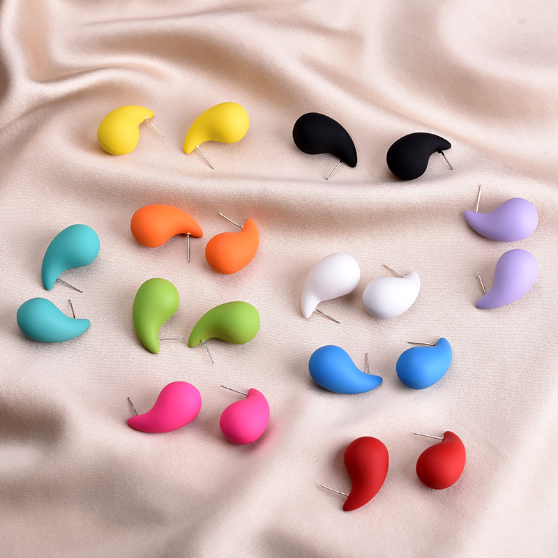 Pendientes grandes con forma de lágrima para Mujer y niña, aretes gruesos de acrílico con forma de gota de agua, color azul, negro, naranja y rojo, 2024