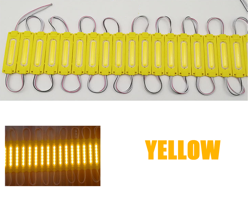 20er-Pack 12V LED Kolben-Modulleuchte, superhell, gelb, blau, rosa, eisblau, Farbe IP65, wasserdicht, für Werbegeschäft, Dekorlampe: Gelb