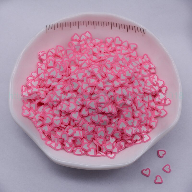 65G Leuke Mooie Polymer Clay Slices Sprinkles Kleurrijke Hart Vorm Sprinkles Voor Ambachten Maken, Slimes Diy