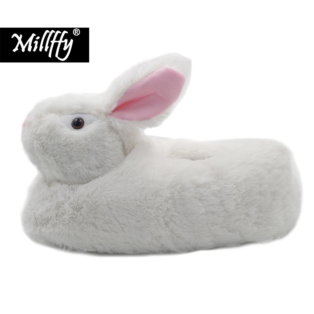 Millffy Classic Bunny Slippers - Adult Sized Plush Animal Slippers Toddlers Costume Footwear home shoes