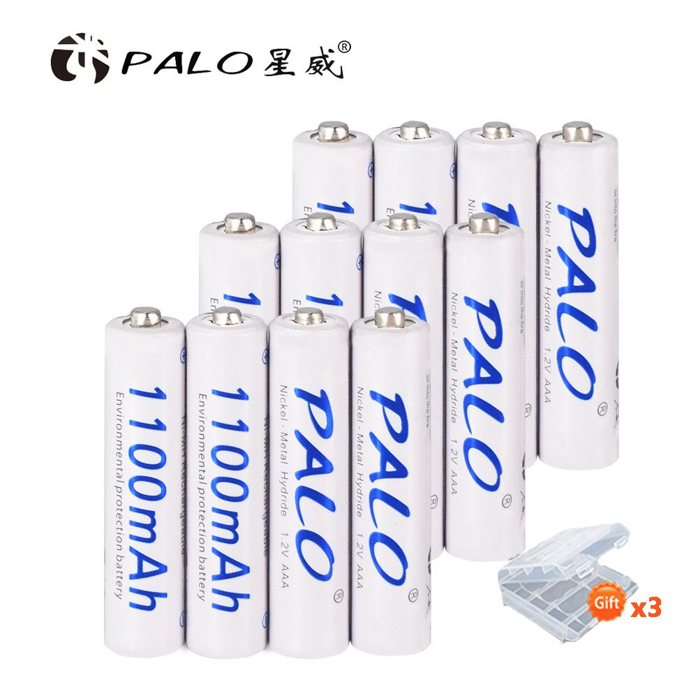 PALO 4-24 Stück AAA Akku AAA Akku 1,2 V Ni-MH 3A Batterien 1100 mAh NiMH Batterie Taschenlampe Batterien für Spielzeug: Rot