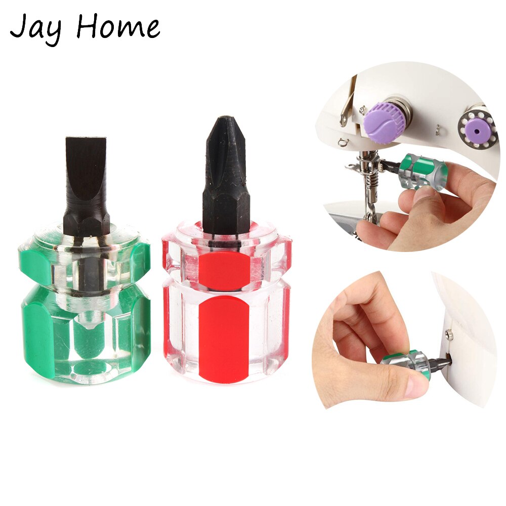 6Pcs Sewing Machine Repair Tools Kit Double Head Cleaning Brush with Tweezers Mini Screwdrivers for Repair Machine Sewing Tools
