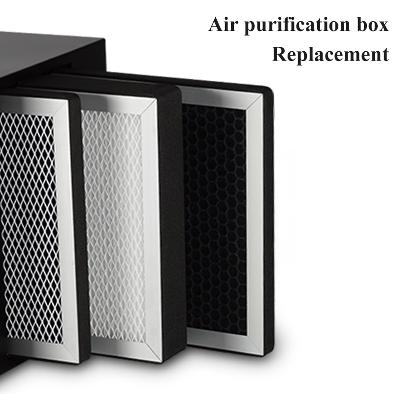 Filter vervanging voor luchtzuiverende doos met actieve koolstof, metalen luchtreiniger, hoge efficiënte hepa filter te verwijderen PM2.5