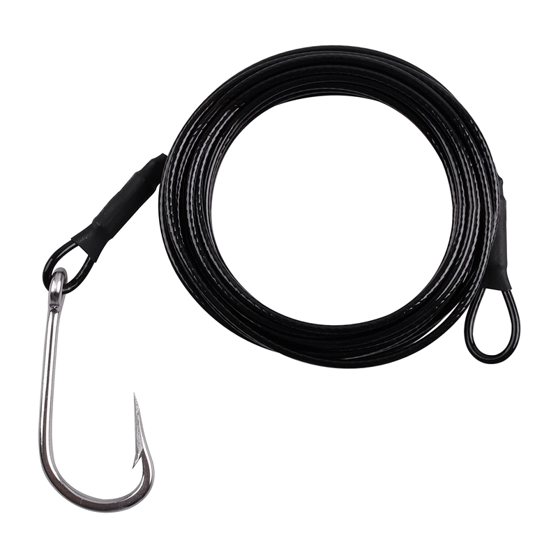 1pcs Shark Fishing Rigs Tuna Fishing Hooks with 9.8ft Nylon Coated Cable Leader(380-400LB) Deep Sea Hooks for Big Fish Tools: 10
