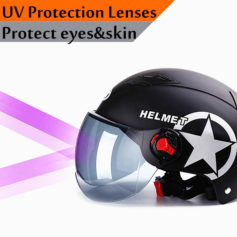 3/4 Open Face Helmet Motorcycle Half Face Helmet Unisex Bike Motorcycle Scooter Head Protector Sunscreen Lens Anti UV Helmets