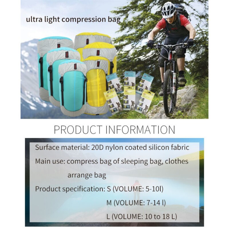 sport all'aperto Impermeabile Sacca Compressione Leggero Sacco a Pelo Sacchetto di Immagazzinaggio Del Sacchetto Pacchetto per Il Campeggio Fiume trekking Borse da Viaggio