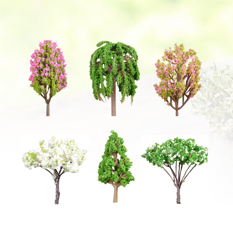 6 Pcs Ornamenten Simulatie Hars Leuke Diy Plant Ornament Boom Plant Ornament Succulent Decor Voor Garden Home