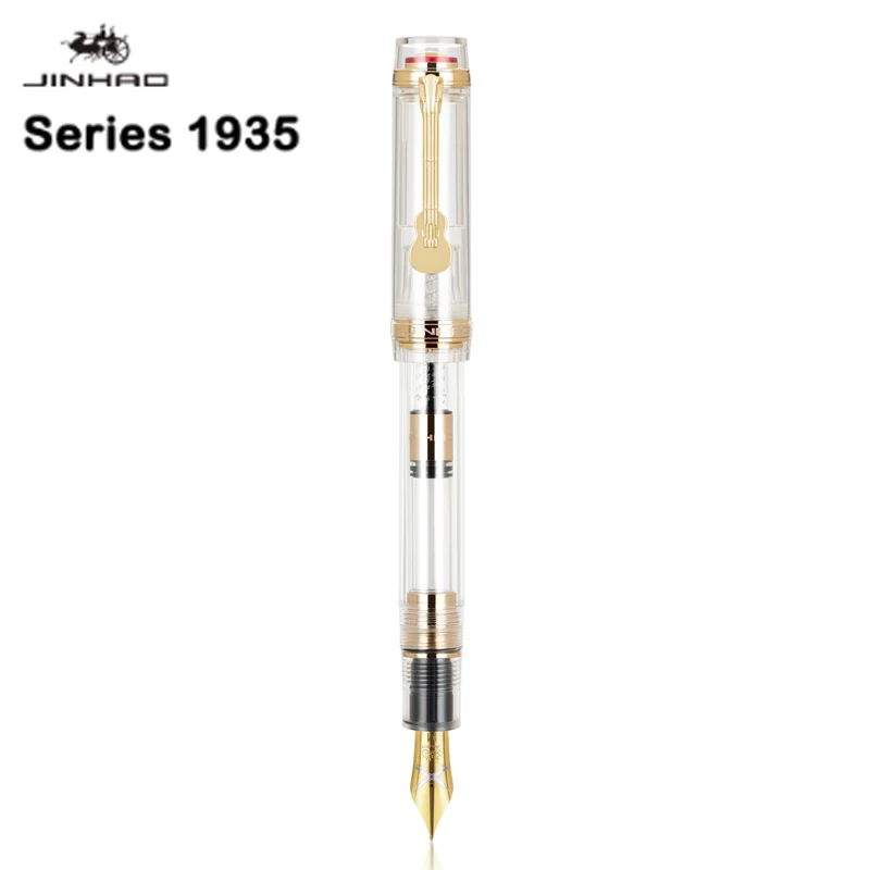 JINHAO 1935 TIANDAO pluma estilográfica Clip de guitarra 40MM punta de espada F/M suministros escolares de oficina papelería pluma de escritura: Gris claro / f