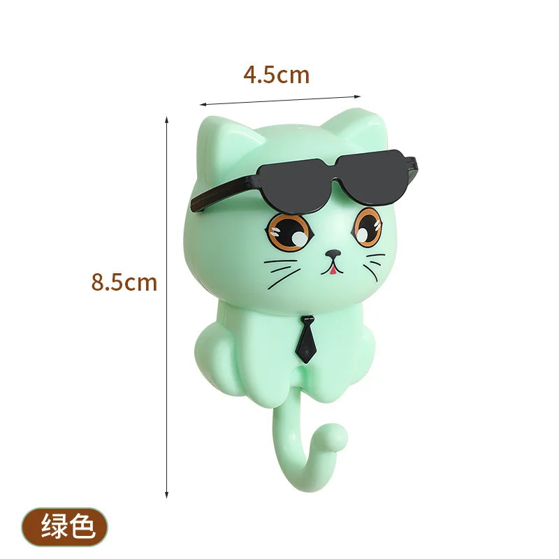 Ganchos para gatitos, gancho de pared para gatos de dibujos animados, colgador para colgar en la pared, soporte para llaves, utilidad de almacenamiento para el hogar, decoración de pared para ropa y sombrero, 4 Uds.: Bronce