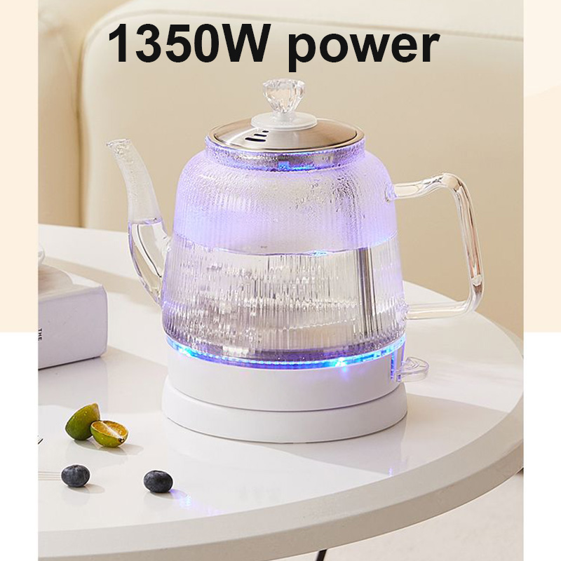 1.2l mini vattenkokare glas snabbvärmande vattenkokande tekanna blått ljus värmare panna automatisk avstängning kokare kopp eu