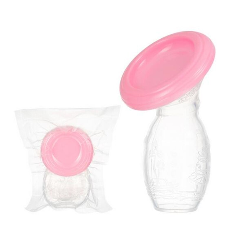 Alimentação do bebê manual da bomba de mama parceiro coletor de mama correção automática enfermagem forte sucção leite silicone amamentação: pink cover