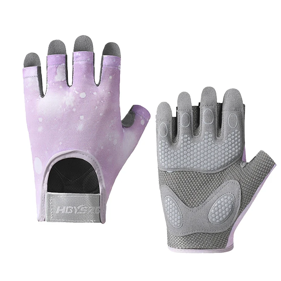 Guanti fitness da palestra guanti traspiranti antiscivolo antiurto mezze dita sport ciclismo yoga manubri guanti per sollevamento pesi donna: Luce Verde / L