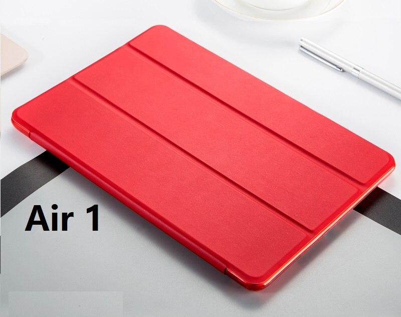 Weiche für iPad Air 2 Air 1 Fall Silicon Smart Stoßfest A1474 A1566 Fall für iPad Air 2 1 5 6 smart Cover Auto-Sleep/Wake up: Air 1 Red
