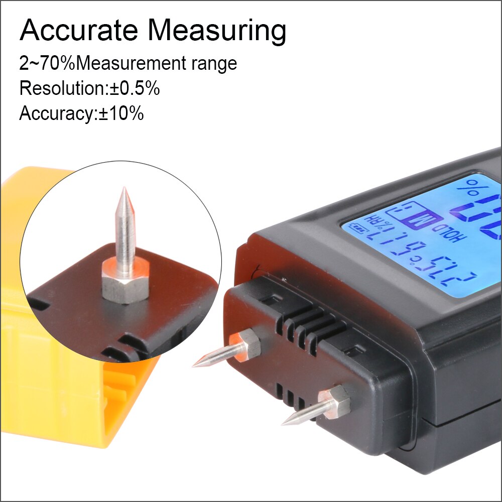 RZ Wood Moisture Meter Humidity Tester Digital LCD Display Inductive Timber Damp Detector Hygrometer GM610 Tools