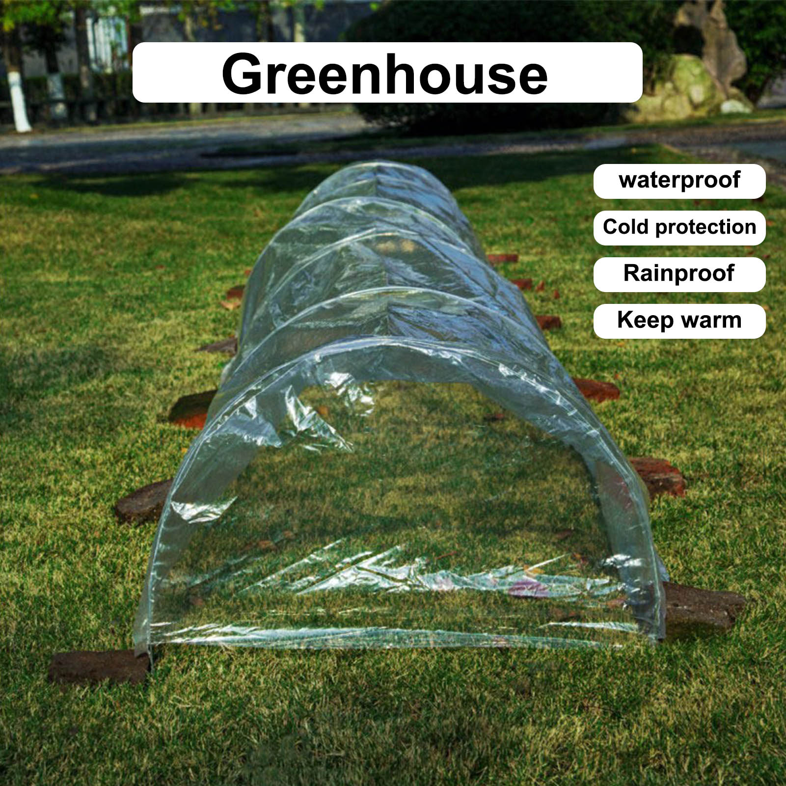 Hiver plante isolation hangar Tunnel serre 5m arqué plante pièce chaude pluie/froid/résistant au gel jardin serre avec cadre