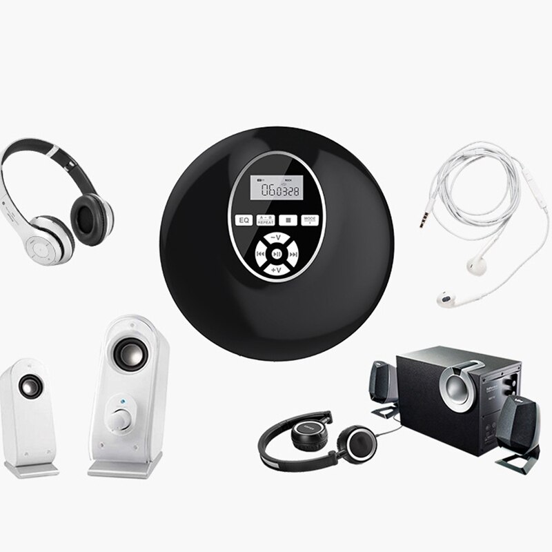 Portable CD Player with Bluetooth Walkman Player with LCD Display o 3.5mm Jack for