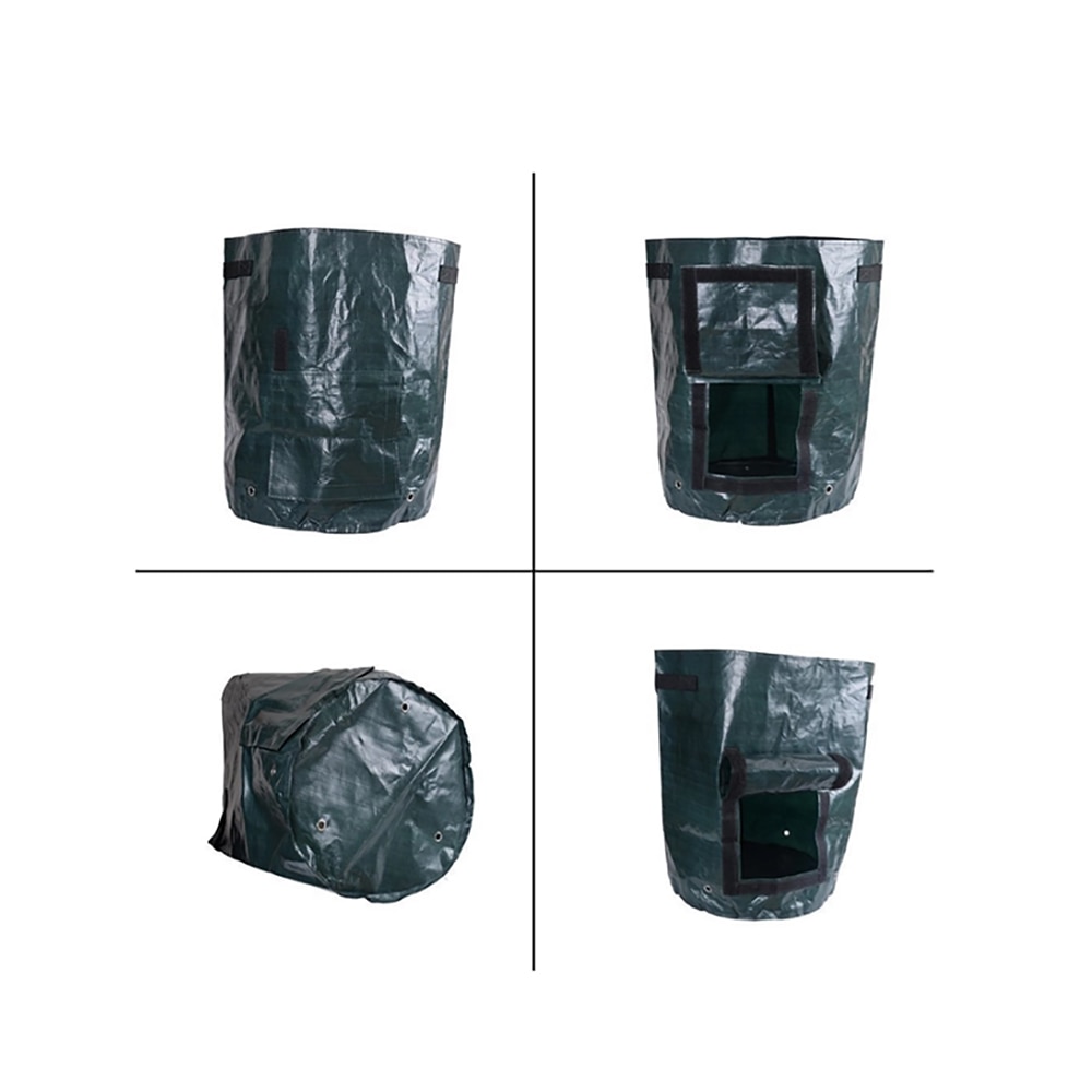 Bolsa contenedor de cultivo de patatas, maceta artesanal, bote de tomate trapo PE plantar verduras jardinería cultivo, bolsa de cultivo, suministros de jardín