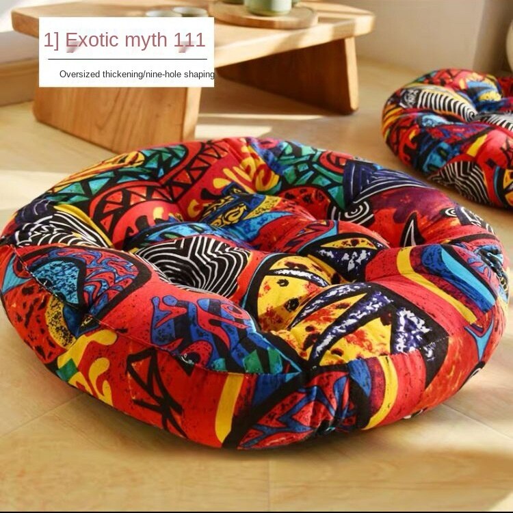 Round Thick Ground Futon Seat Cushion For Home Tatami Chair Mattress Pouf: J