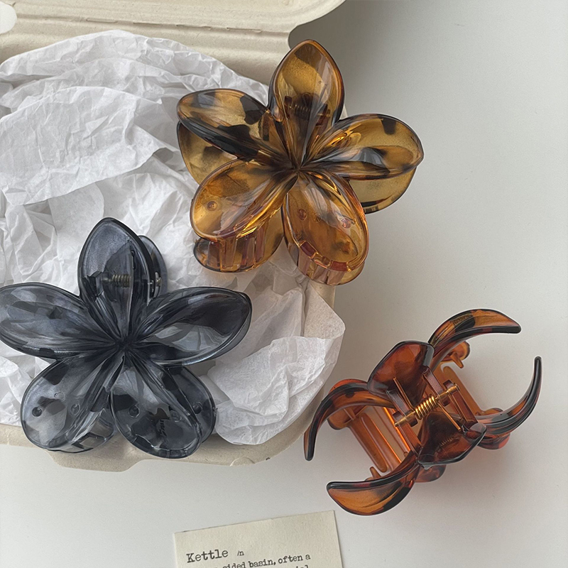 Aishg 8cm gradient ei bloem acryl haarclip voor dames vintage haarklemmen krabklem haarspeldjes meisjes hoofddeksel accessoires