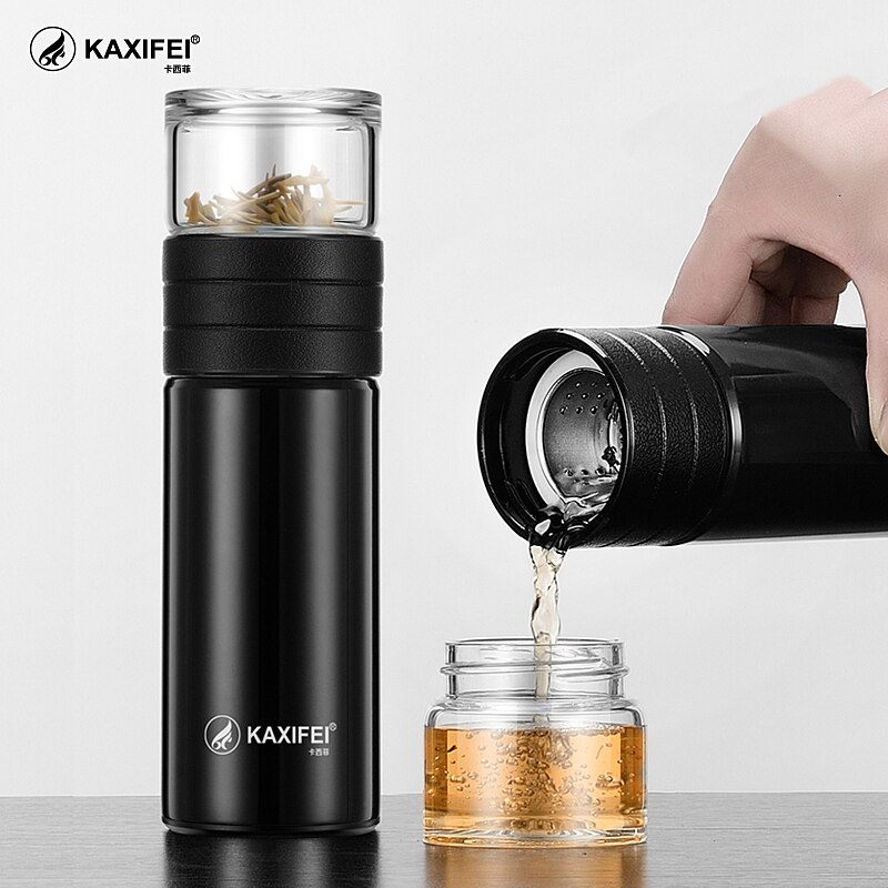 Termo de vidrio para infusiones, taza térmica para infusiones de acero inoxidable, novedad