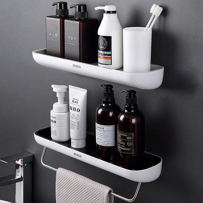 Badeværelse hylde vægmonteret shampoo bruser hylder holder køkken opbevaring rack arrangør håndklæde bar tilbehør til badeværelset  wj901