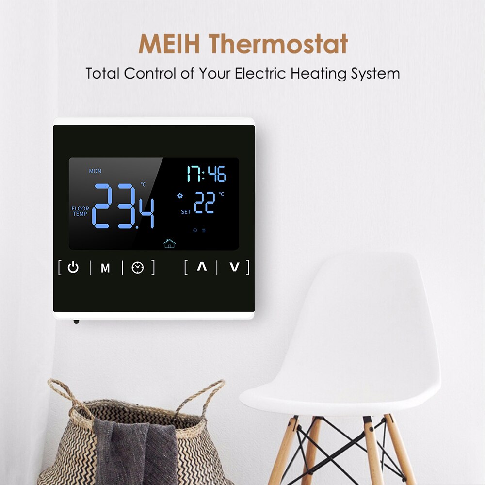 Smart LCD Touchscreen Thermostat Programmable Electric Floor Heating System Thermoregulator Temperature Controller