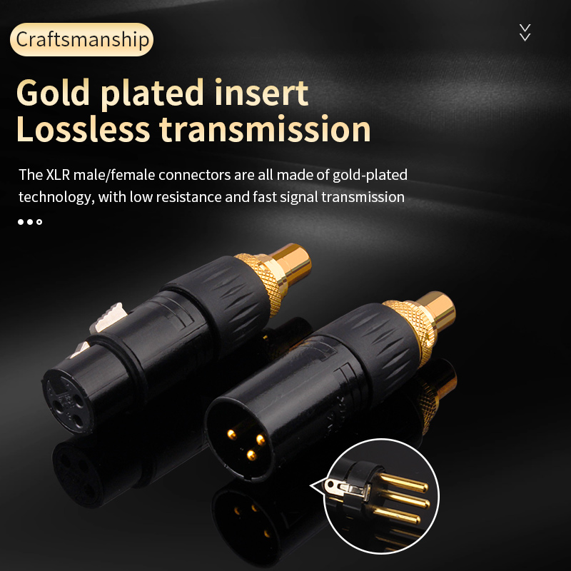 Een paar audio-adapter 3-pins XLR naar RCA vrouwelijke audio-adapter mannelijk naar RCA-connector XLR-converter