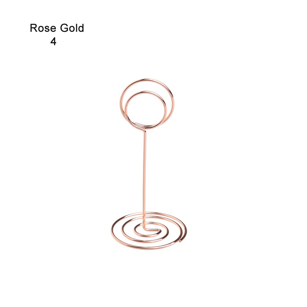 Metalen Kaarthouder Romantische Hart Foto Clip Tafel Nummer Stand Wedding Party Desktop Decoratie Bureau Accessoires: Rose Gold4