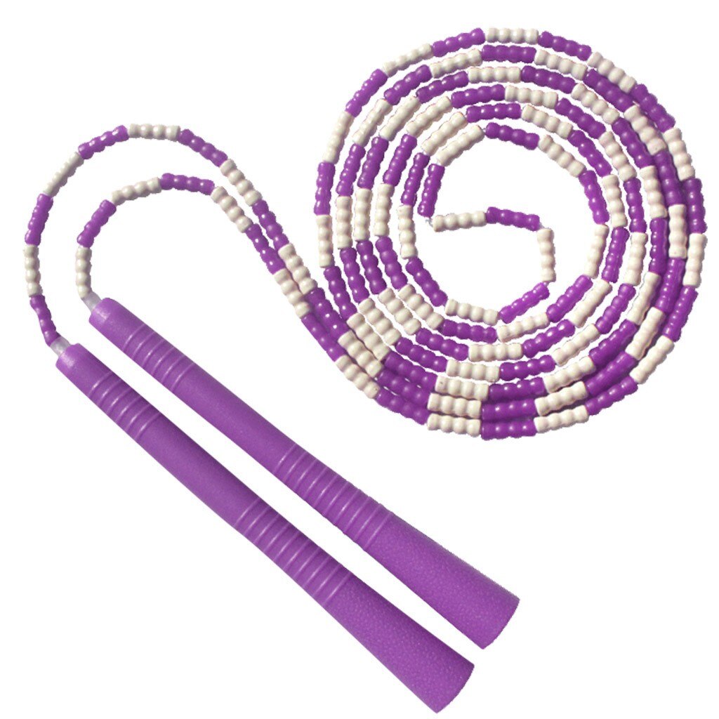 Jump Rope Soft Beaded Tangle-Free Segmented Length Adjustable Skipping Rope Cable Fitness Exercise Equipment for Home Gym#40
