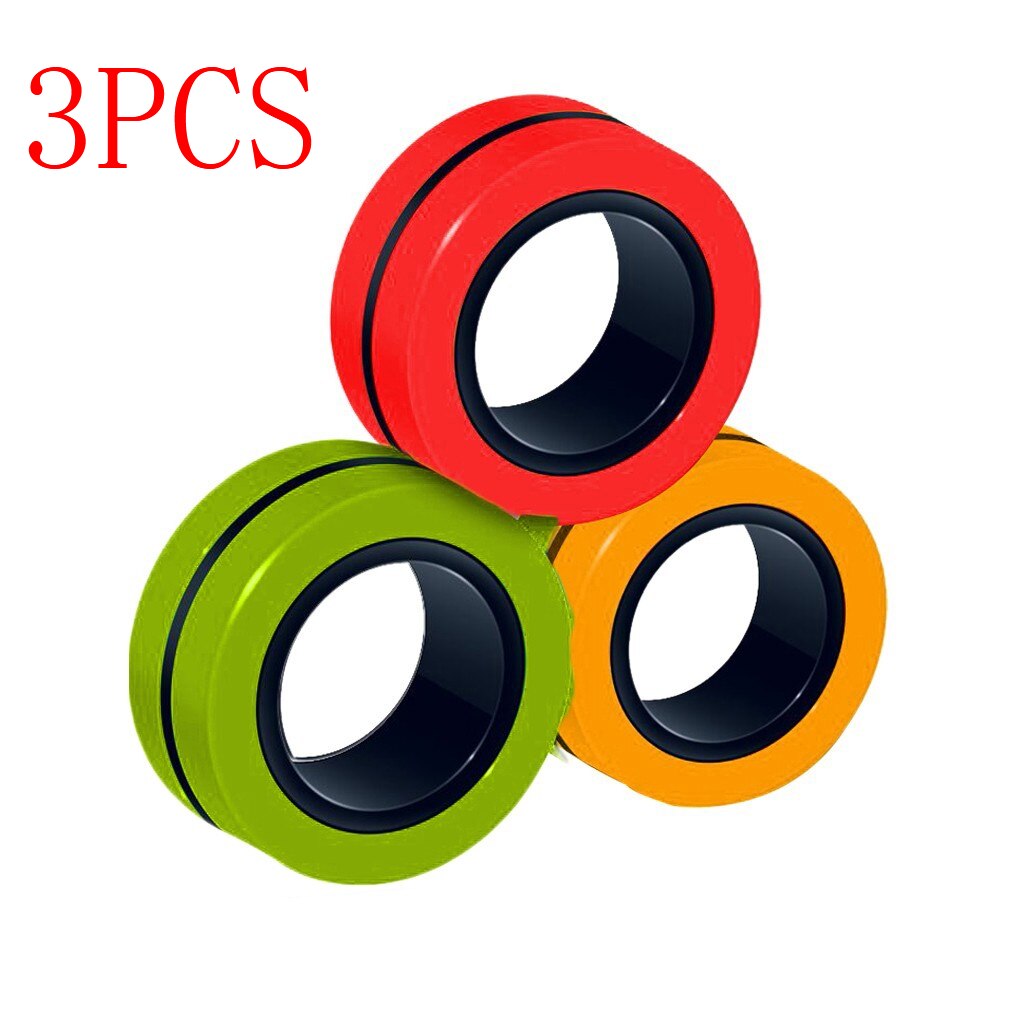 Stress Relief Magnetic Ringe Zappeln Spielzeug für Angst Anti-Stress Roller Fingertip Spielzeug Erwachsene Kinder Finger Spinner Magie Ringe: F