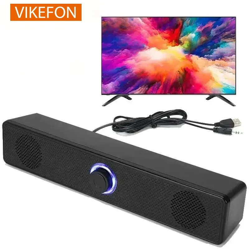 Pc-soundbar trådbunden och trådlös bluetooth-högtalare usb-driven soundbar för tv pc bärbar dator spel hemmabio surroundljudsystem