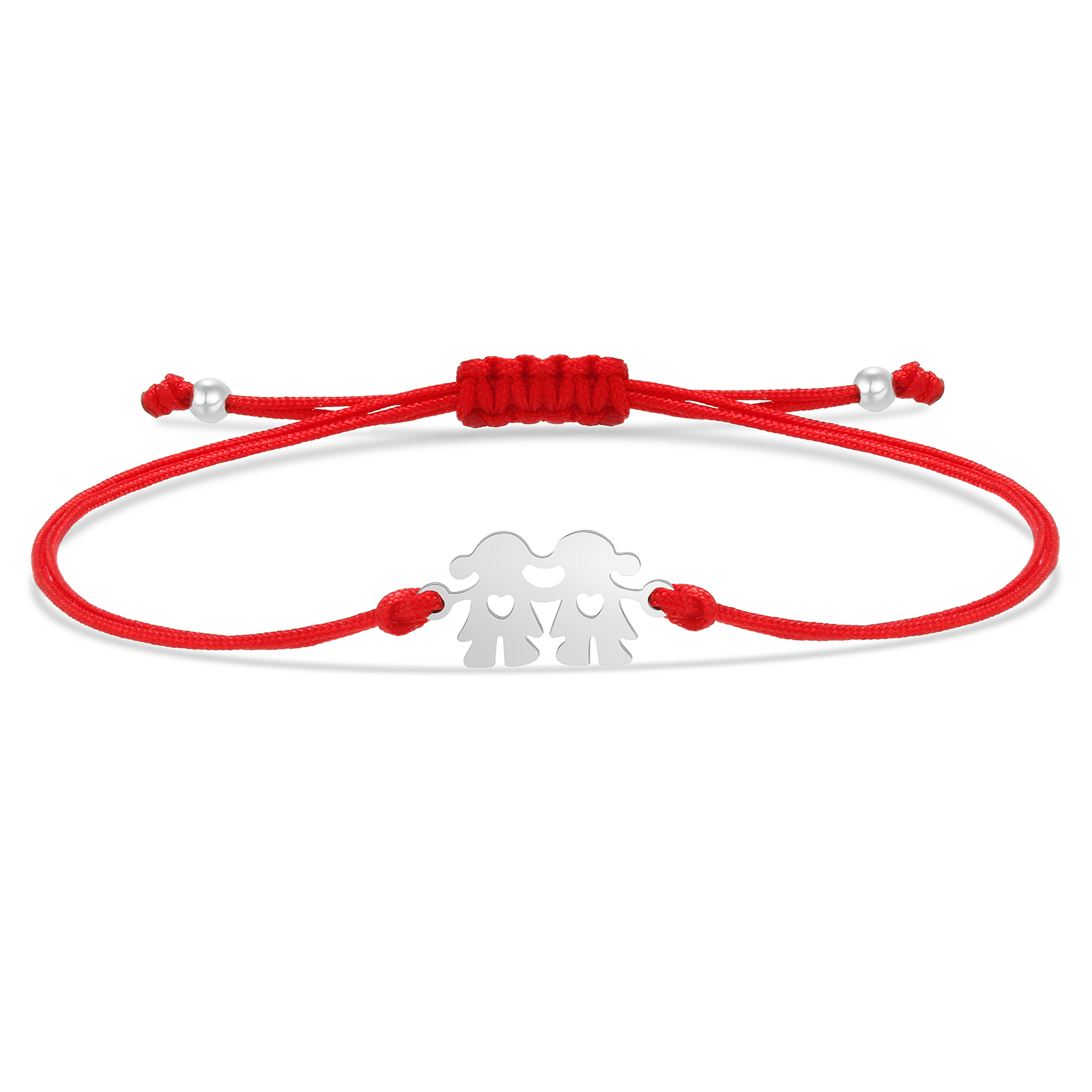 Vergulde Roestvrij Staal Delicate Gepolijst Twee Leuke Meisjes Bedelarmband Vrouwen Meisje Liefde Hart Vriendschap Sieraden: Bruingeel