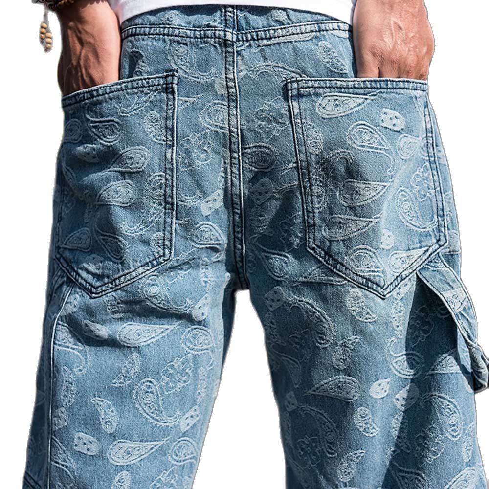 Moda hiphop harém calças de brim dos homens casuais calças de brim em linha reta solta calças largas plus size calças de carga streetwear roupas masculinas