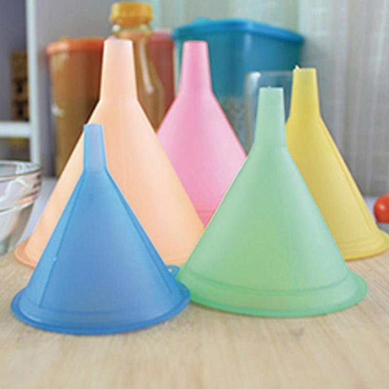 5Pcs/Lot Colorful Plastic Funnel Small Medium Large Set Small funnel Oil Variety Variety Liquid Medium Kitchen Oil Large Li O1Y6