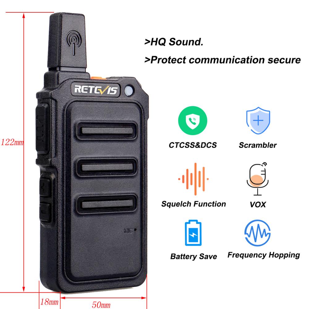 Mini Walkie Talkie 2Pcs Retevis RT619 Pmr Radio PMR446 Ultradunne Romp 1-2Km Handige Twee-weg radio Frs RT19 Voor Wandelen/Camping