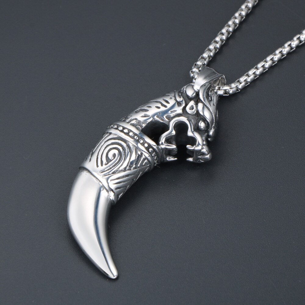 Jhsl Man Mannen Ketting Wolf Tand Hanger Rvs Sieraden Voor Mannelijke Leverancier